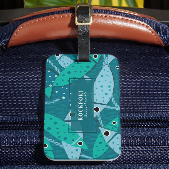 Tropical Swimming Fish Pattern Customised  Luggage Tag (Front Insitu 2)