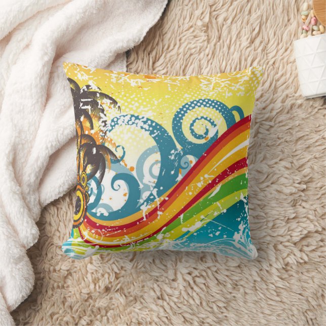 Tropical Swirls Decorative Thow Pillow (Blanket)