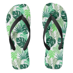 Tropical Swiss cheese plants (leaves) Jandals
