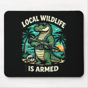 Tropical Tactical Florida Alligator Local Wildlife Mouse Pad