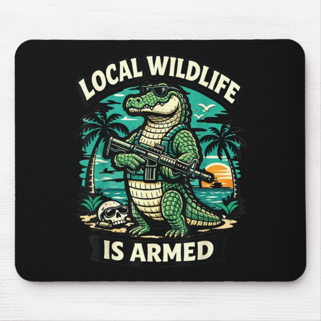 Tropical Tactical Florida Alligator Local Wildlife Mouse Pad (Front)