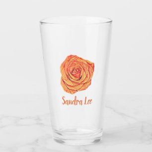 Tropical Tangerine Rose Glass