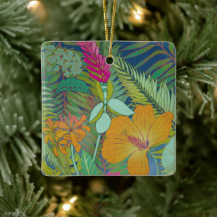 Tropical Tapestry II Ceramic Ornament