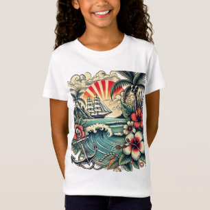 Tropical Tattoo Art Beach Paradise T-Shirt