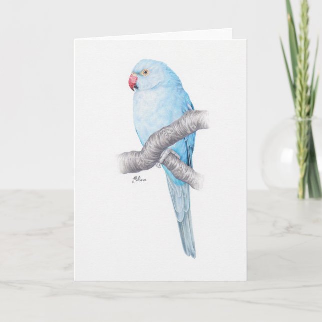 Tropical Teal Blue Parrot Greeting Card (Front)