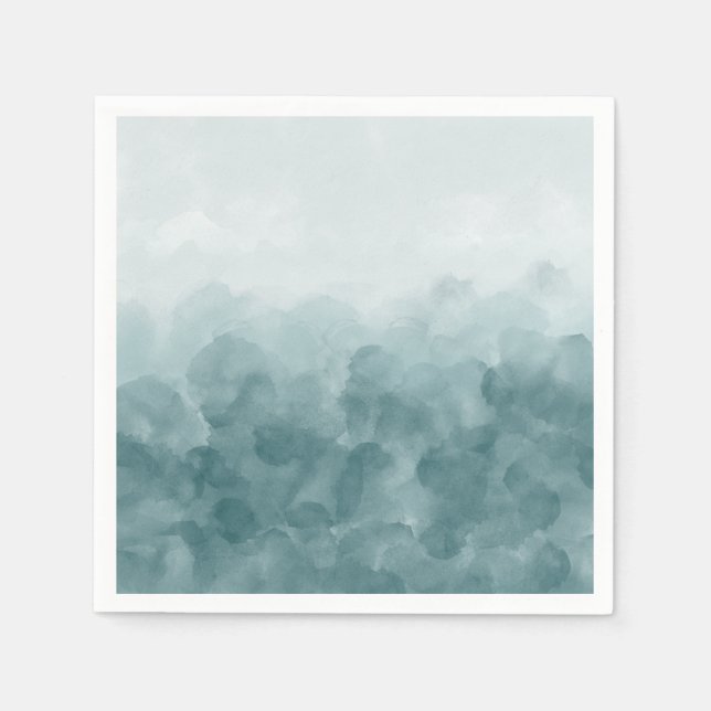 Tropical Teal Blue Watercolor Napkin (Front)