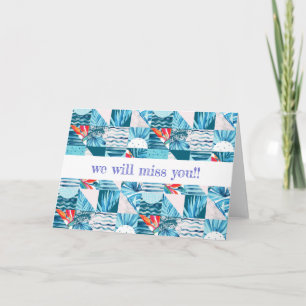 Tropical Teal Geometric Abstract Pattern Card