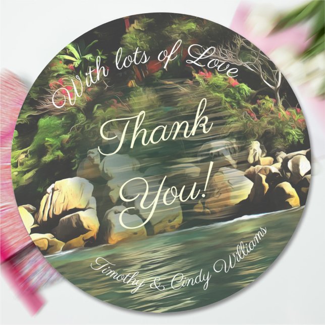 Tropical Thank You 0759 Classic Round Sticker (Creator Uploaded)