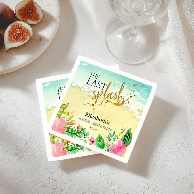 Tropical The last splash Bachelorette Party Napkin (Creator Uploaded)