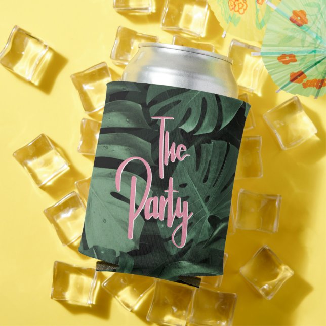 Tropical Theme Bridal Bachelorette Party Can Cooler (In Situ Summer)