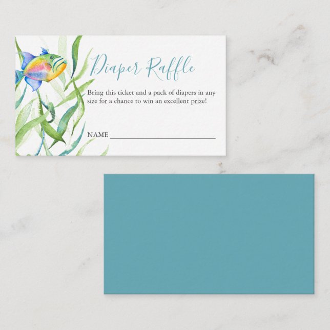 Tropical Theme Diaper Raffle Invitation Enclosure (Front/Back)