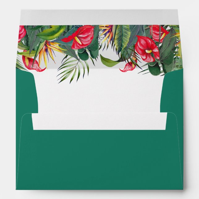 Tropical theme flowers bouquet envelope (Back (Bottom))