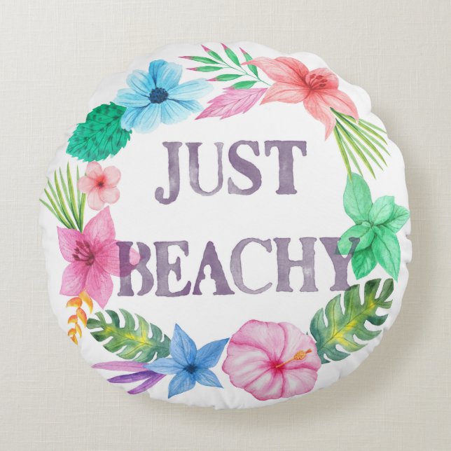 Tropical Theme Pillow for Beach House Florida Home (Front)