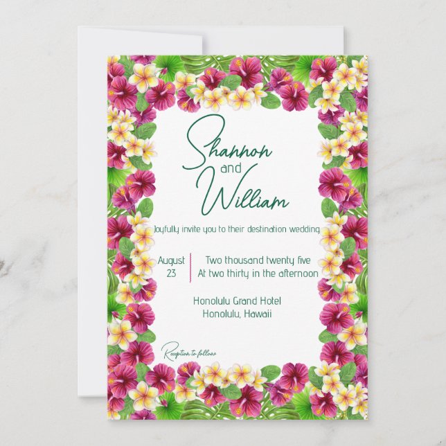Tropical Theme Wedding Invitation (Front)