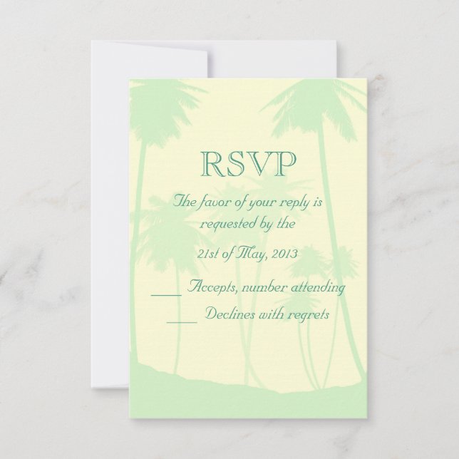 Tropical Theme Wedding RSVP Card (Front)