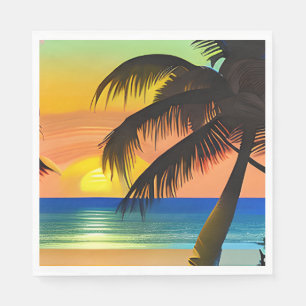 Tropical Themed Birthday Napkin