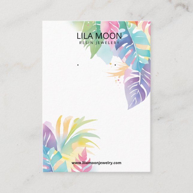 Tropical Themed Earring Cards (Front)