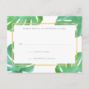 Tropical Themed Gold Reply Cards