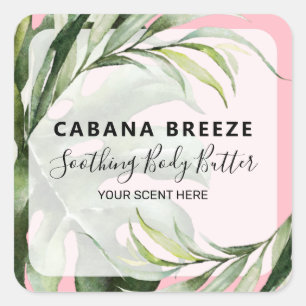 Tropical Themed Pink Product Labels