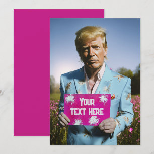Tropical-Themed Portrait Donald Trump Lookalike Invitation