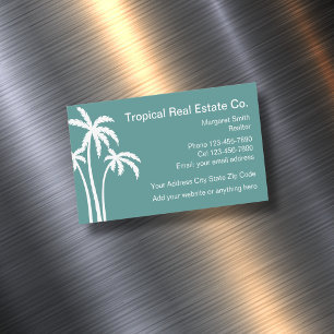 Tropical Themed Real Estate Magnetic Business Card