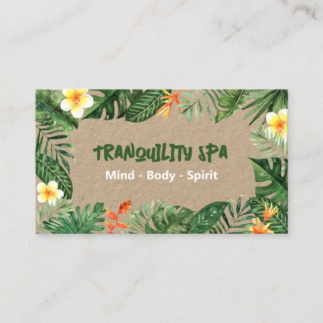 Tropical Themed Spa Bath & Body Business Card (Front)