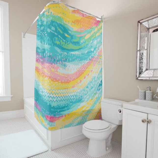 Tropical Tide Pool Dreams Shower Curtain (In Situ)