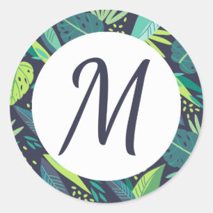Tropical Tidings Monogram Stickers