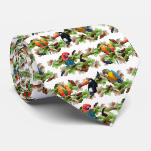 Tropical Tie Double Sided Print (White)