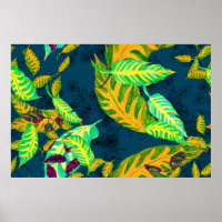 Tropical Tie Dye Blue Gouache. Tropical Pattern. G