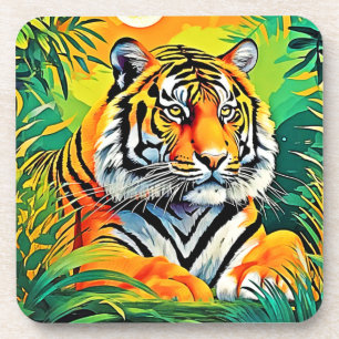 Tropical Tiger Art Coaster