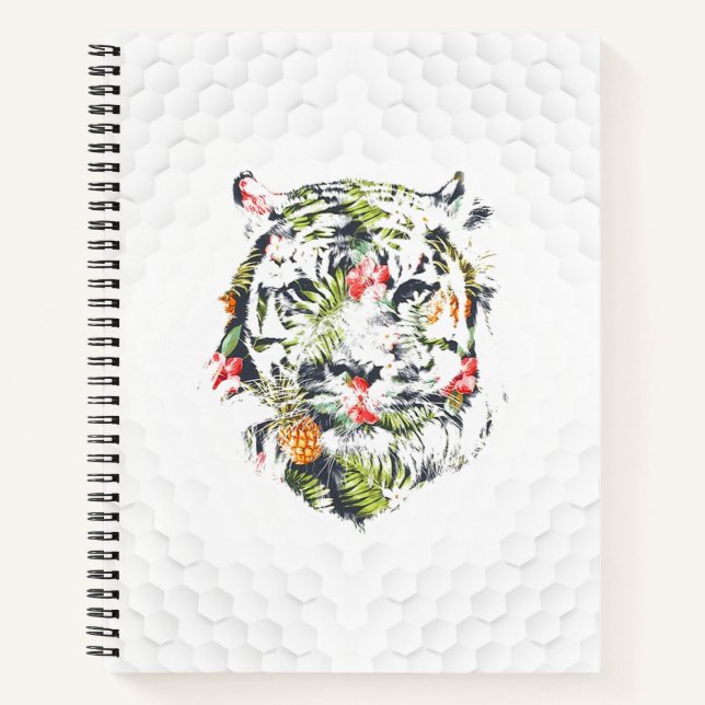 TROPICAL TIGER Graph Paper Spiral Notebook (Front)