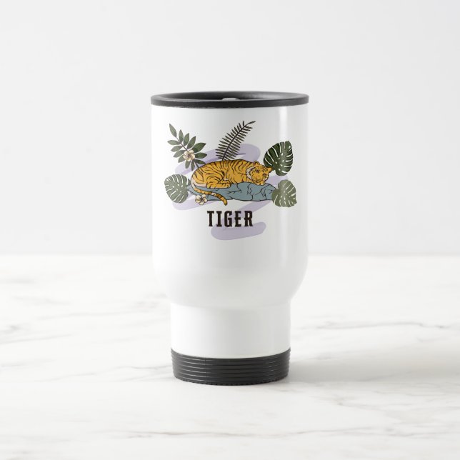 Tropical Tiger Rest Travel Mug (Center)