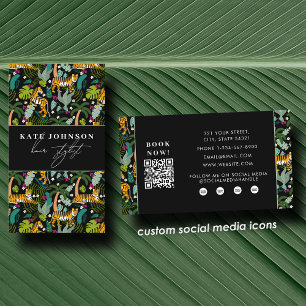 Tropical Tiger Salon Hair Stylist Makeup  Business Card