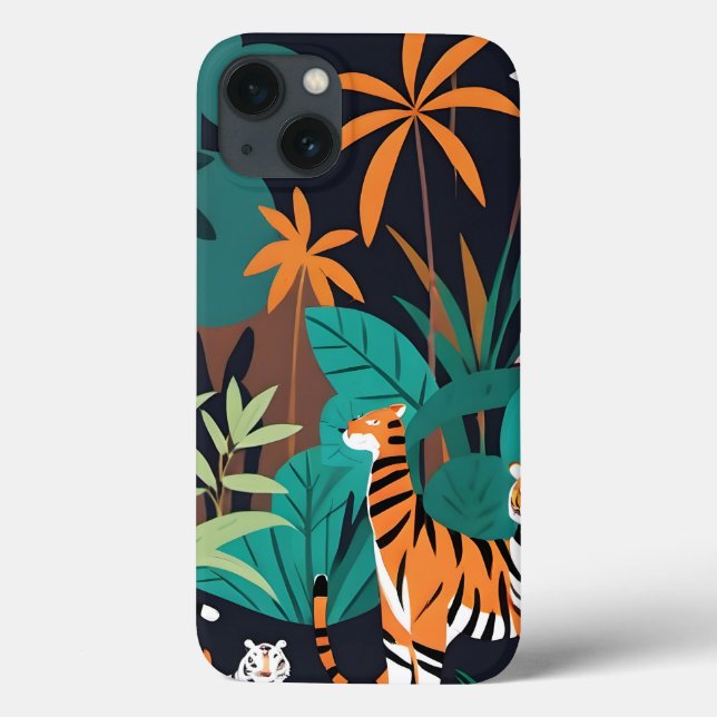 Tropical Tiger Trio Case-Mate iPhone Case (Back)