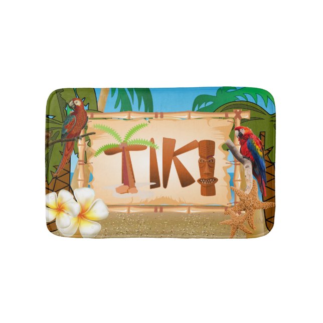 Tropical Tiki Design Bath Mat (Front)