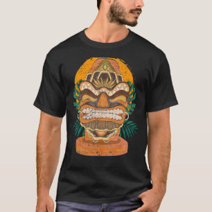 Tropical Tiki Mask Hawaiian Totem Luau Polynesian T-Shirt