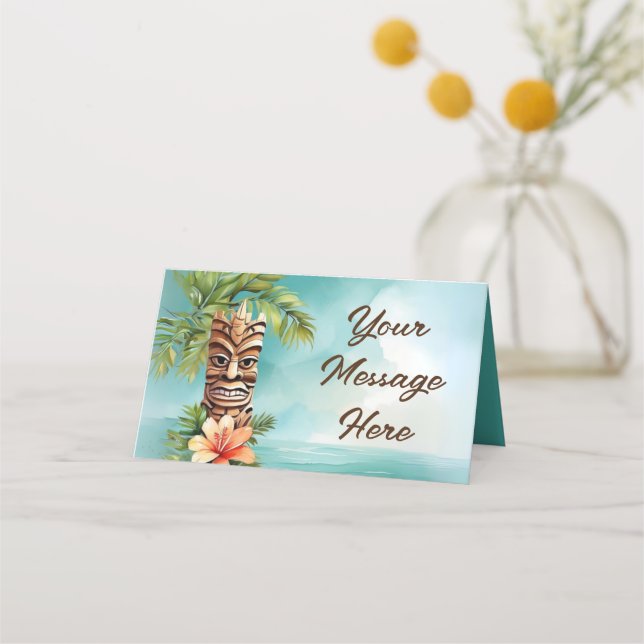 Tropical Tiki Party Place Card (Front)