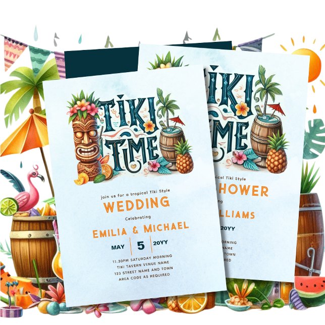 Tropical Tiki Party Wedding Luau Bridal Shower  (Creator Uploaded)