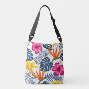 Tropical Tote Bag with Flowers