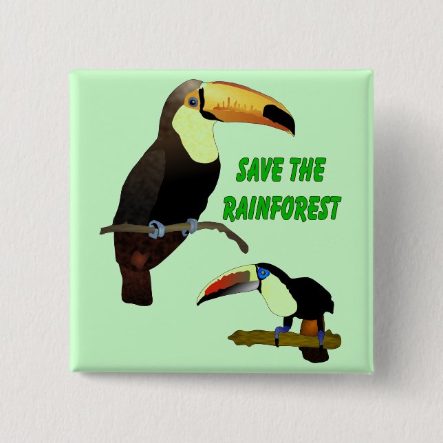 Tropical Toucan 15 Cm Square Badge (Front)