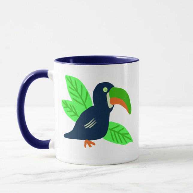 Tropical Toucan And Leaves Mug (Left)