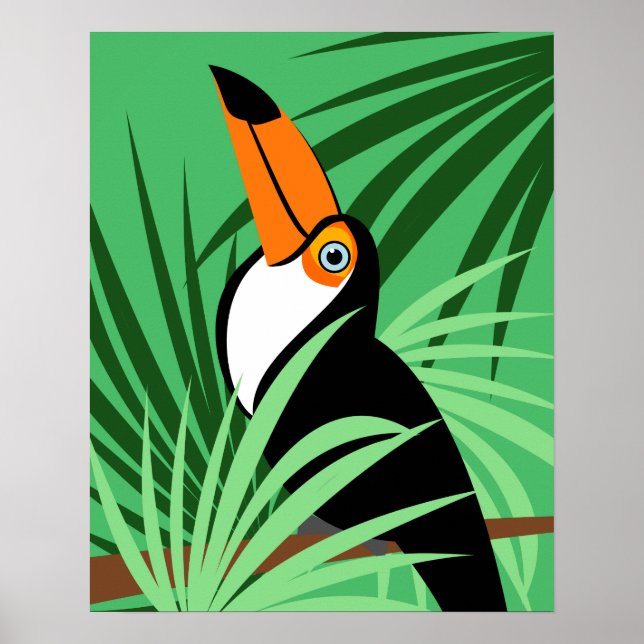 Tropical Toucan Bird Illustration Poster (Front)