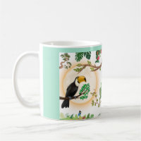Tropical Toucan Bird & Jungle Leaves Coffee Mug Ae