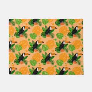 Tropical Toucan Bird Seamless Pattern Doormat
