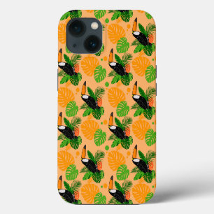 Tropical Toucan Bird Seamless Pattern iPhone 13 Case