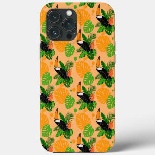 Tropical Toucan Bird Seamless Pattern iPhone 13 Pro Max Case