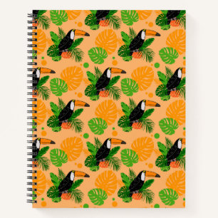 Tropical Toucan Bird Seamless Pattern Notebook