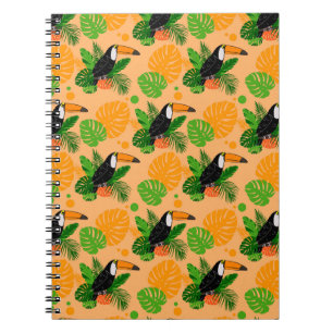 Tropical Toucan Bird Seamless Pattern Notebook