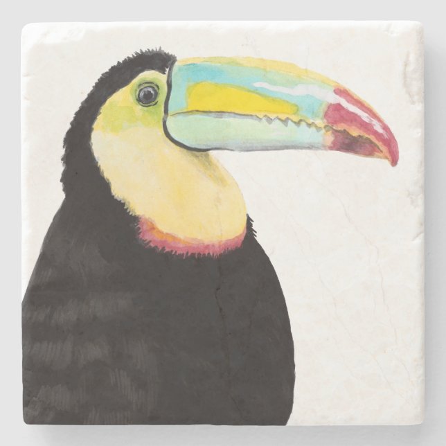 Tropical Toucan Bird Stone Coaster (Front)
